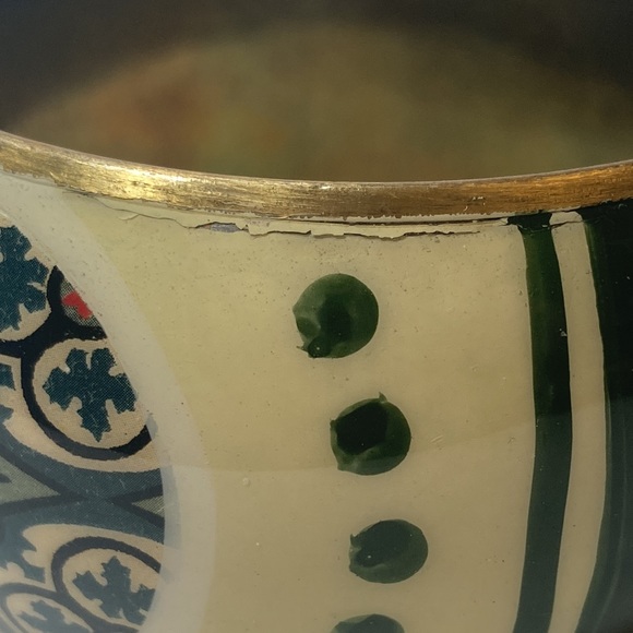 Enamel Metal Bangle Bracelet Cream Green - Picture 9 of 15